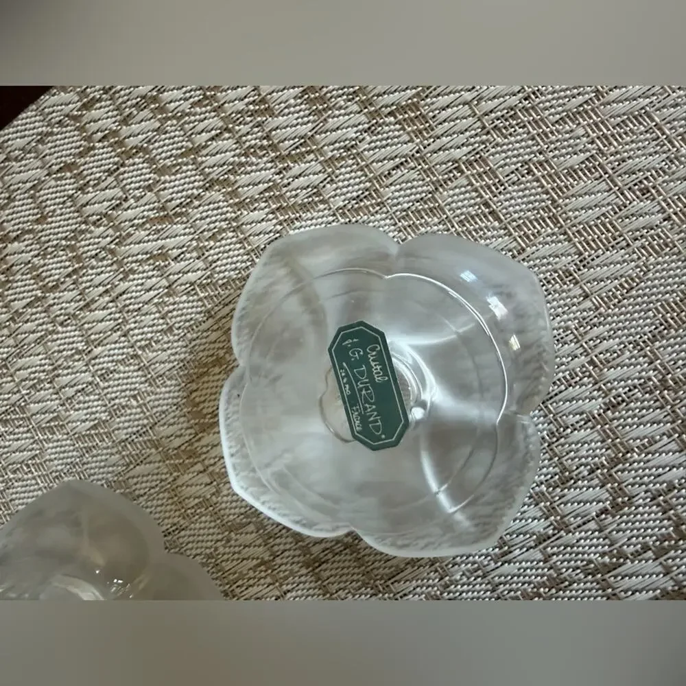 Vintage Gorgeous crystal candleholders J G Durand